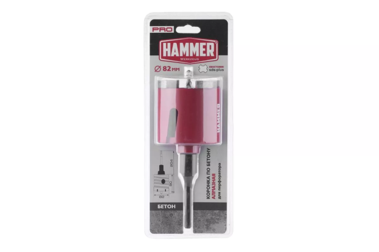 Коронка алмазная HAMMER Ф82мм (242-504) купить в Надыме