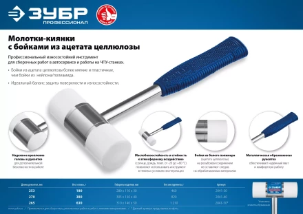 ЗУБР 40 мм, 380 г, молоток-киянка, Профессионал (2041-40) купить в Надыме