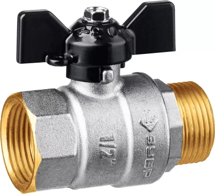 ЗУБР d 1/2, ручка бабочка, шаровой кран (51325-1/2) купить в Надыме