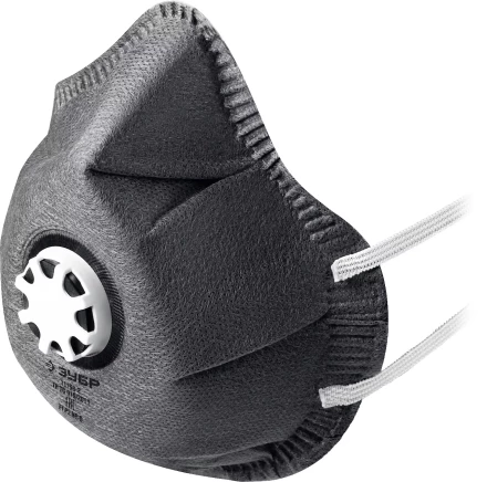 ЗУБР ФГ-95 коническая с угольным слоем, класс защиты FFP2, с клапаном выдоха, фильтрующая полумаска (11168-2) купить в Надыме