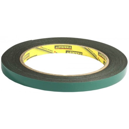 Двухсторонняя клейкая лента на вспененной основе, STAYER Professional 12233-09-05, черная, 9мм х 5м 12233-09-05 купить в Надыме