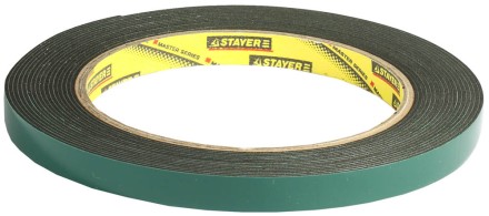 Двухсторонняя клейкая лента на вспененной основе, STAYER Professional 12233-09-05, черная, 9мм х 5м 12233-09-05 купить в Надыме