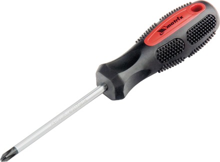 Отвертка Anti-Slip Ph1 х 100 мм CrV двухкомп. рукоятка MATRIX 12244 купить в Надыме