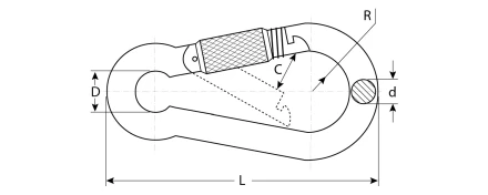 ЗУБР DIN 5299D, 4 мм, 50 шт, карабин с предохранительной гайкой (4-304555-04) купить в Надыме