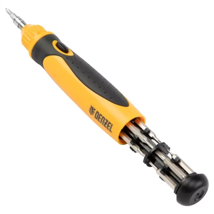 Отвертка реверсивная Denzel 7711609, механизм SmartPush mini 11 шт, CrMo купить в Надыме