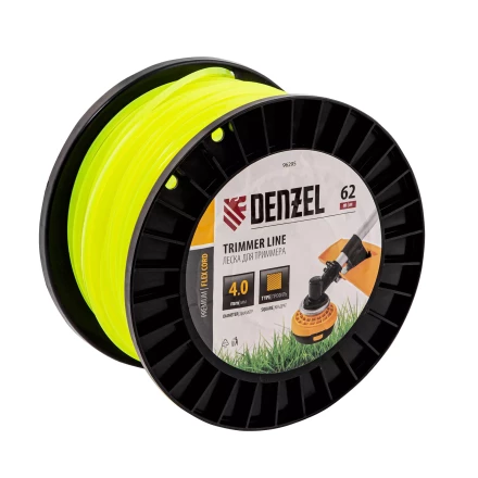 Леска для триммера квадрат, 4,0мм х 62м, на DIN катушке FLEX CORD// Denzel 96295 купить в Надыме