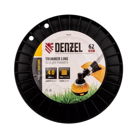 Леска для триммера квадрат, 4,0мм х 62м, на DIN катушке FLEX CORD// Denzel 96295 купить в Надыме
