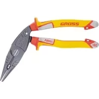 Длинногубцы с изогнутой головой комбинированные диэлектрические рукоятки до 1000 В 200 мм GROSS 17181 купить в Надыме