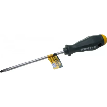 Отвертка KRAFTOOL, Cr-Mo-V закалённый стержень, двухкомпонентная противоскользящ рукоятка, SL 8,0x1,2x175мм 25007-8.0-175 купить в Надыме