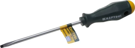 Отвертка KRAFTOOL, Cr-Mo-V закалённый стержень, двухкомпонентная противоскользящ рукоятка, SL 8,0x1,2x175мм 25007-8.0-175 купить в Надыме