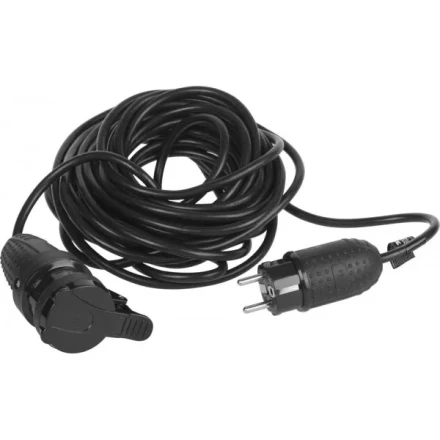 Удлинитель ЗУБР электрический, ПВС 3х1кв мм, черный, 1 гнездо, IP44, макс мощн 2200Вт, 20м 55016-20 купить в Надыме