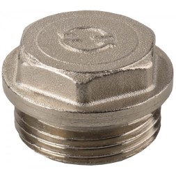 Заглушка GENERAL FITTINGS, 6-ти гранная головка с прижимной шайбой, латунь, наружная резьба, 1/2&quot; 51100-1/2
