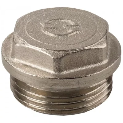 Заглушка GENERAL FITTINGS, 6-ти гранная головка с прижимной шайбой, латунь, наружная резьба, 1/2" 51100-1/2