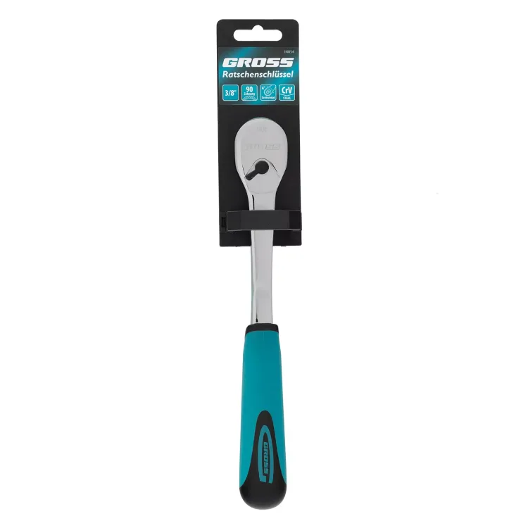 Ключ-трещотка 3/8" Gross 14054, CrV, 90 зубьев, усиленный, хром купить в Надыме