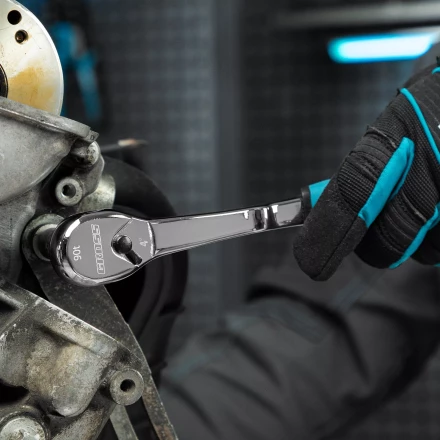 Ключ-трещотка 3/8" Gross 14054, CrV, 90 зубьев, усиленный, хром купить в Надыме