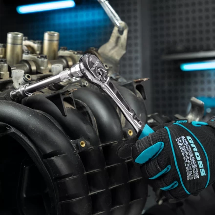 Ключ-трещотка 3/8" Gross 14054, CrV, 90 зубьев, усиленный, хром купить в Надыме