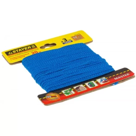 Шнур STAYER "MASTER" хозяйственно-бытовой, полипропиленовый, вязанный, с сердечником, синий, d 3, 20м 50413-03-020 купить в Надыме