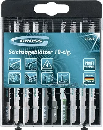 Набор полотен для электролобзика универсальный 10шт Profi пластиковый кейс GROSS 78294 купить в Надыме