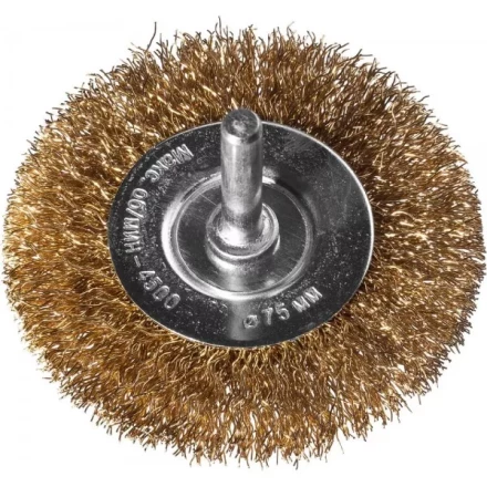 DEXX. Щетка дисковая для дрели, витая стальная латунированная проволока 0,3мм, 75мм 35110-075 купить в Надыме