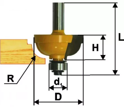 Фреза кром. калевочная ф254х13мм R48мм хв. 8мм 46290