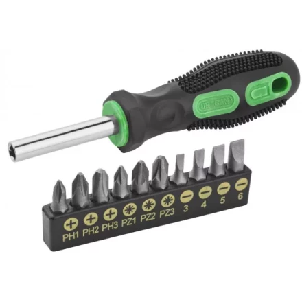 Набор URAGAN: Отвертки с двухкомпонентной рукояткой, SL3, 4, 5, 6. PH1, 2, 3, PZ: 1, 2, 3, 10 предм 25188-H10 купить в Надыме