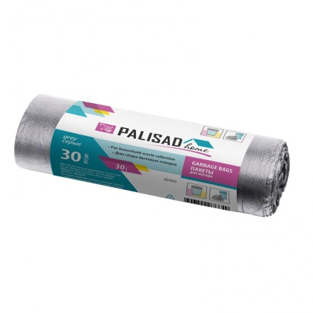 Пакеты для мусора 30 л x 30 шт. серые, Home Palisad 927035 купить в Надыме