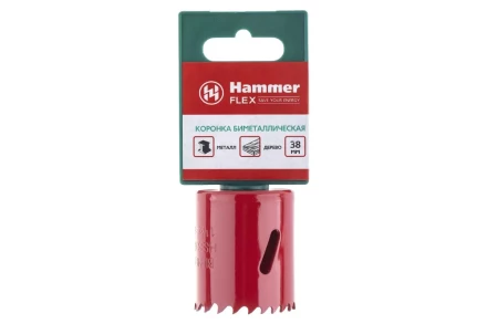 Коронка биметаллическая HAMMER Ф38х38мм 5/8" BiMETALL (224-008) купить в Надыме