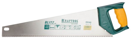 Ножовка по дереву (пила) KRAFTOOL BLITZ 450 мм, 7/8 TPI, быстрый рез поперек волокон, зубья - «S» : прямые 15005-45 купить в Надыме