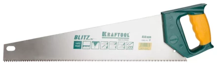 Ножовка по дереву (пила) KRAFTOOL BLITZ 450 мм, 7/8 TPI, быстрый рез поперек волокон, зубья - «S» : прямые 15005-45 купить в Надыме