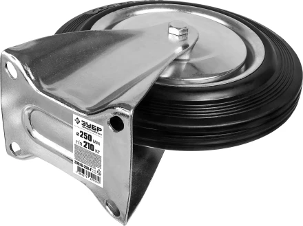 ЗУБР d 250 мм, г/п 210 кг, игольчатый подшипник, резина/металл, неповоротное колесо, Профессионал (30936-250-F) купить в Надыме