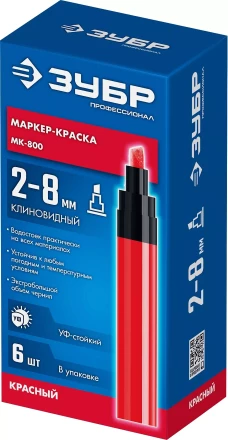 ЗУБР МК-800 красный, 2-8 мм клиновидный маркер-краска (06327-3) купить в Надыме