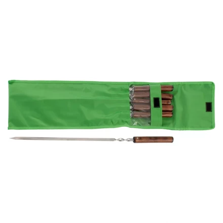 Набор шампуров угловых, 650 мм, с цельной деревянной рукояткой, в чехле, 6 шт, Camping Palisad 69681 купить в Надыме