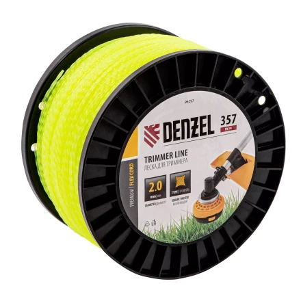 Леска для триммера витой квадрат, 2,0мм х 357м, на DIN катушке FLEX CORD// Denzel 96297 купить в Надыме