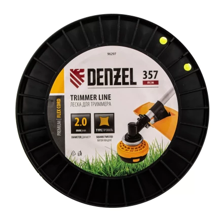 Леска для триммера витой квадрат, 2,0мм х 357м, на DIN катушке FLEX CORD// Denzel 96297 купить в Надыме