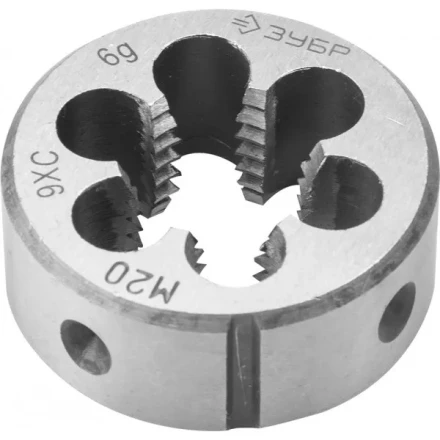 Плашка ЗУБР "МАСТЕР" круглая ручная для нарезания метрической резьбы, мелкий шаг, М20 x 1,5 4-28022-20-1.5 купить в Надыме