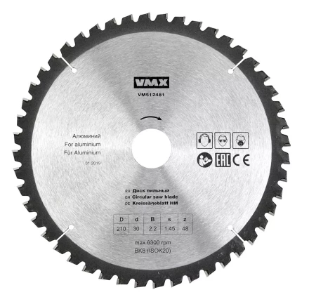 Диск пильный ф210х30 z48 алюминий VMX 512481 купить в Надыме