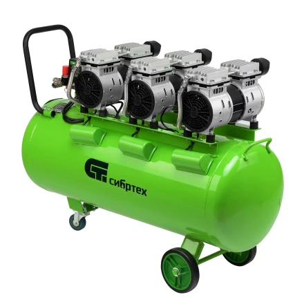 Компрессор безмаслянный малошумный Сибртех МБ 2250/100, 2250 Вт, 100л, 400 л/мин купить в Надыме