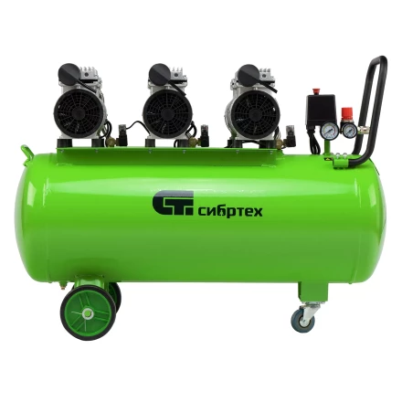 Компрессор безмаслянный малошумный Сибртех МБ 2250/100, 2250 Вт, 100л, 400 л/мин купить в Надыме