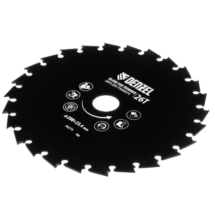 Диск для триммера c долотообразной формой зуба, 200 х 25,4 26 зубов Denzel 96379 купить в Надыме