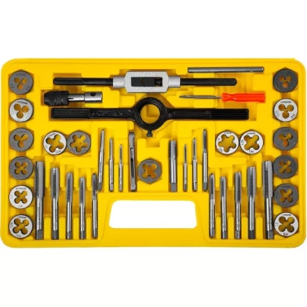 Набор метчиков и плашек STAYER "MASTER", плашки 17шт, метчики 17шт, метчикодерж. 2шт, плашкодерж. 1шт, резьбомер 1шт, отвертка 1шт, 40 предметов 2805-H40_z01 купить в Надыме