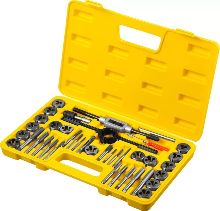 Набор метчиков и плашек STAYER "MASTER", плашки 17шт, метчики 17шт, метчикодерж. 2шт, плашкодерж. 1шт, резьбомер 1шт, отвертка 1шт, 40 предметов 2805-H40_z01 купить в Надыме