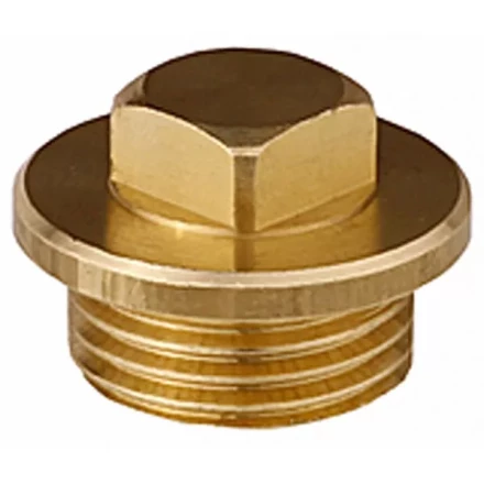 Заглушка GENERAL FITTINGS, 6-ти гранная головка с прижимной шайбой, никелированная латунь, наружная резьба, 1/2" 51099-1/2 купить в Надыме