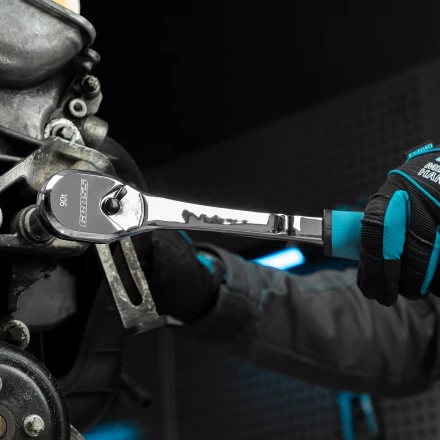 Ключ-трещотка 1/2" Gross 14055, CrV, 90 зубьев, усиленный, хром купить в Надыме