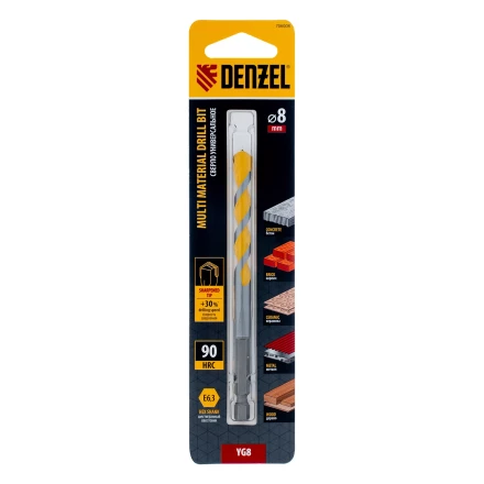 Сверло универсальное, Multi cut, 8 мм Denzel 706008 купить в Надыме