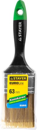 STAYER “KANEKARON-EURO”. Кисть плоская, искусственная щетина, деревянная ручка, 63мм 0106-063 купить в Надыме