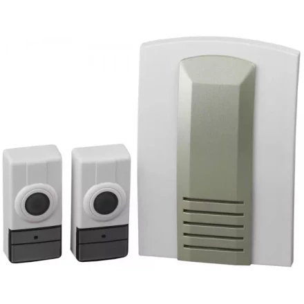 Звонок СВЕТОЗАР "ВОЛНА" радиочастотный беспроводной, 16 мелодий, 2 кнопки, 4,5В SV-58066-2 купить в Надыме