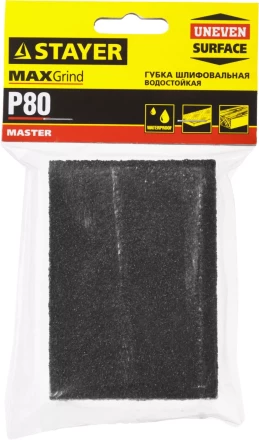 Губка шлифовальная STAYER "MASTER" четырехсторонняя, зерно - оксид алюминия, Р80; 100 x 68 x 26 мм. 3560-2_z01 купить в Надыме