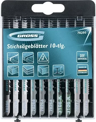 Набор полотен для электролобзика универсальный 10шт DIY пластиковый кейс GROSS 78295 купить в Надыме