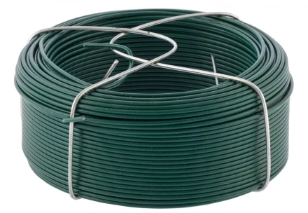 Проволока с ПВХ покрытием зеленая 1,5 мм длина 50 м Сибртех 47772 купить в Надыме