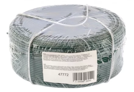 Проволока с ПВХ покрытием зеленая 1,5 мм длина 50 м Сибртех 47772 купить в Надыме